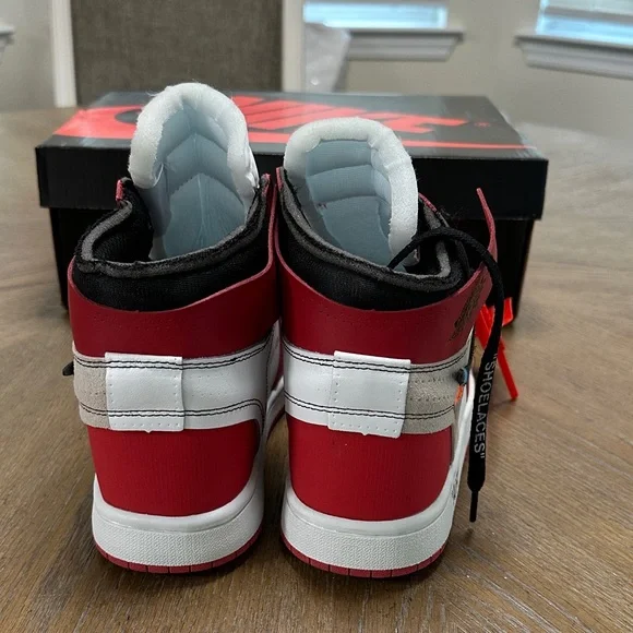 Jordan retro 1 high x Off-white red white black men’s Sz 8.5 - Picture 5 of 5